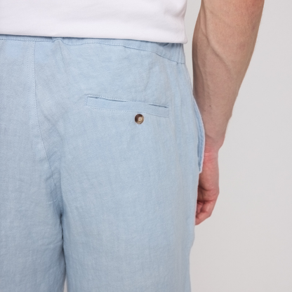 MAZINE || MENS REGULAR LINEN SHORTS PASTEL BLUE