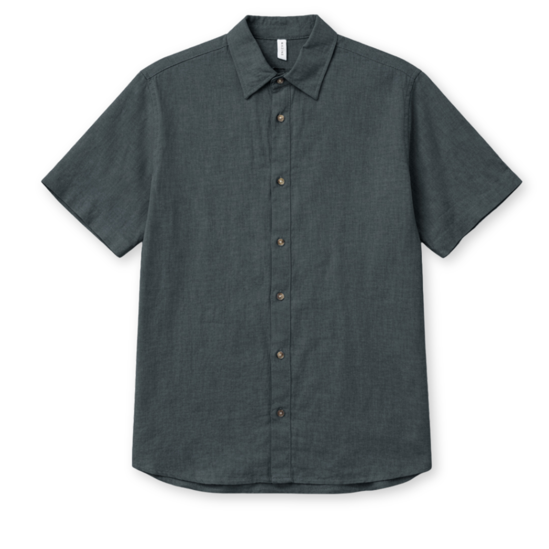 MAZINE || MENS SHORTSLEEVE LINEN SHIRT BOTTLE