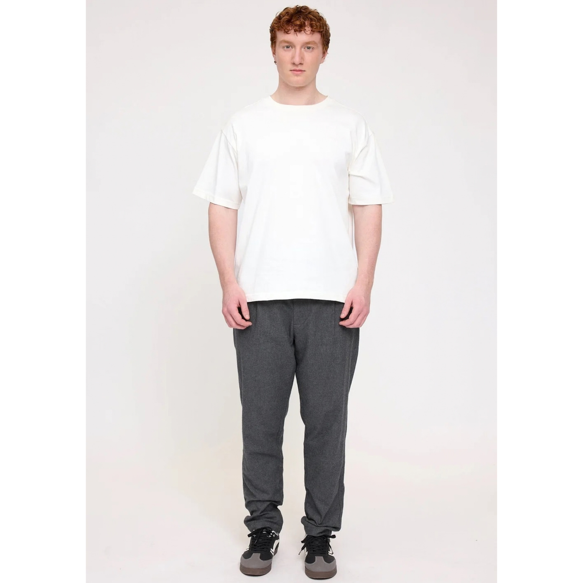 MAZINE || MEN TAPERED FLANNEL PANTS ANTHRACITE MEL.