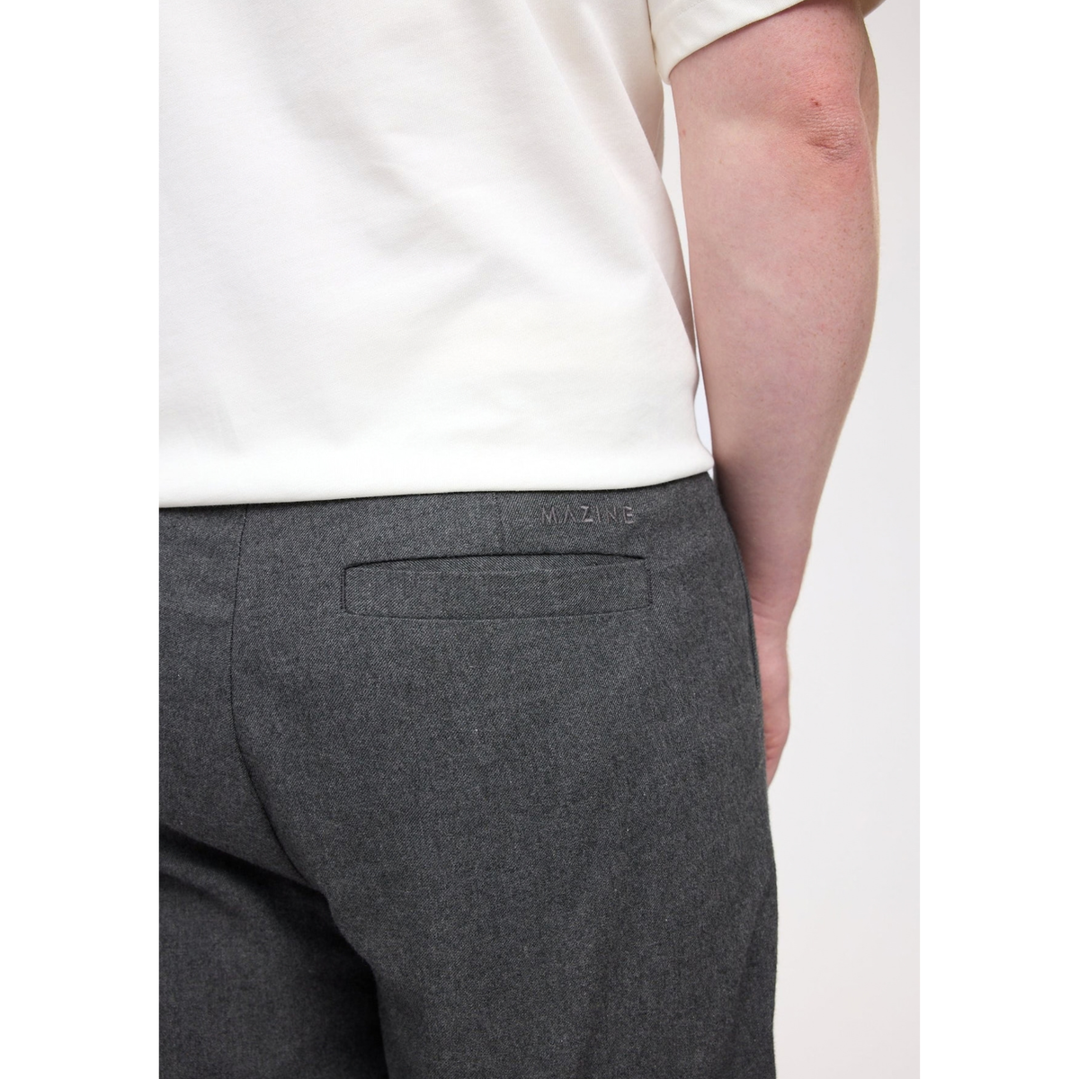 MAZINE || MEN TAPERED FLANNEL PANTS ANTHRACITE MEL.