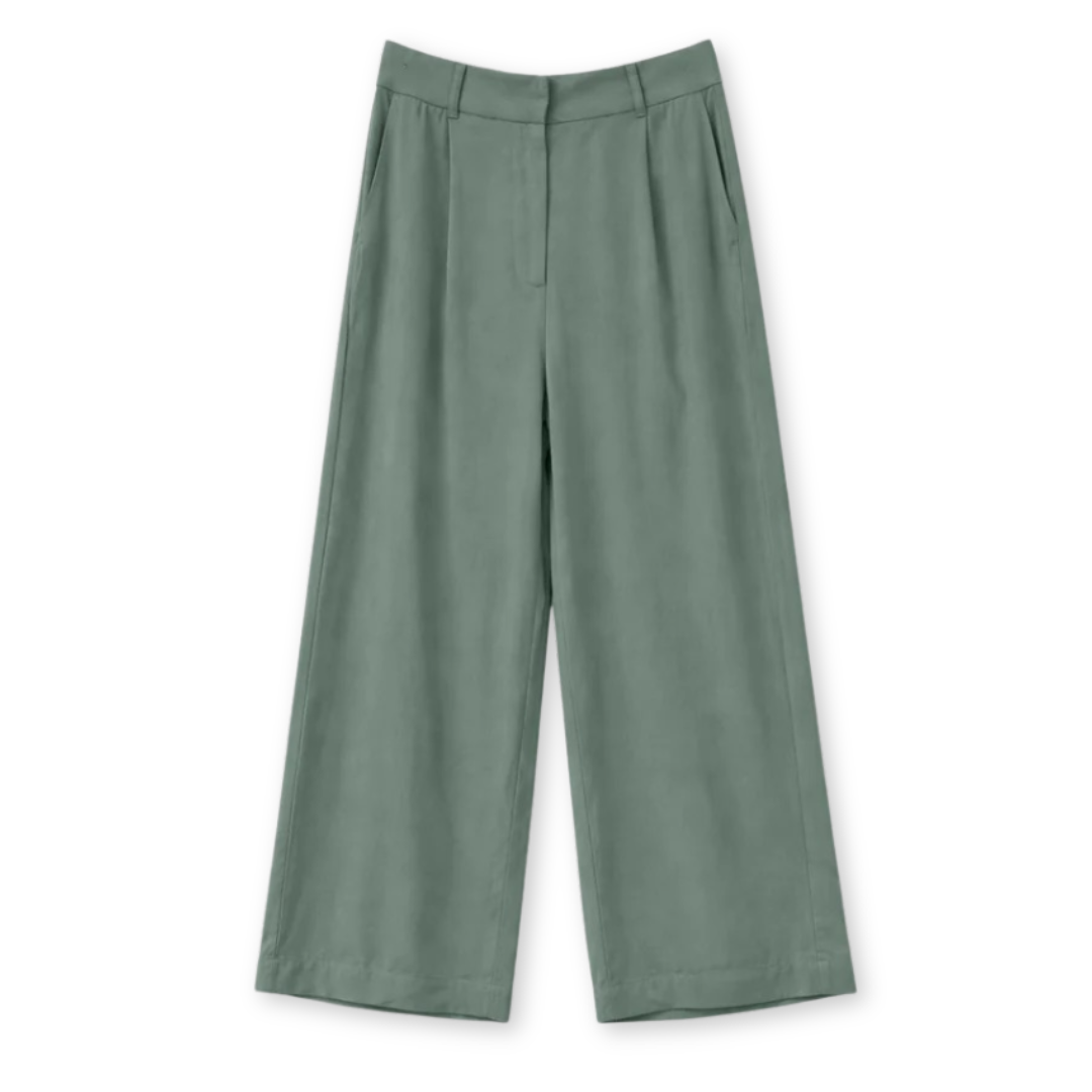 MAZINE || PLEATED VISCOSE PANTS WOMEN BOTTLE