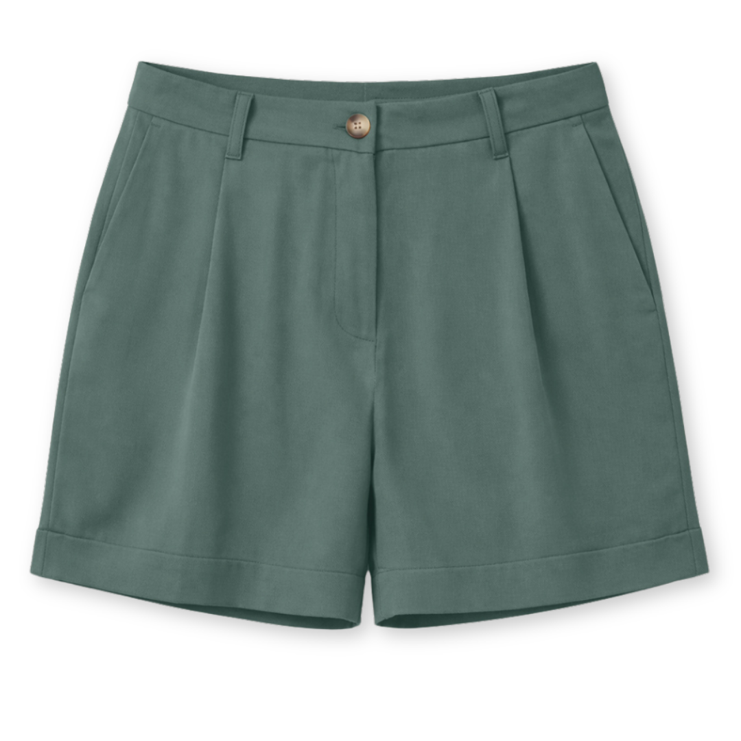 MAZINE || PLEATED VISCOSE SHORTS BOTTLE