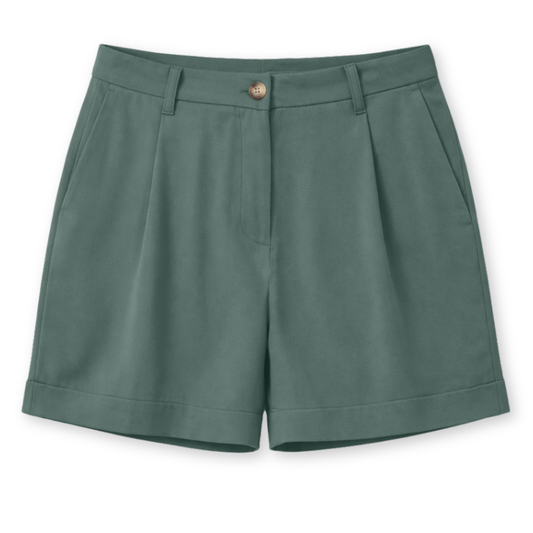 MAZINE || PLEATED VISCOSE SHORTS BOTTLE