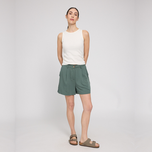 MAZINE || PLEATED VISCOSE SHORTS BOTTLE