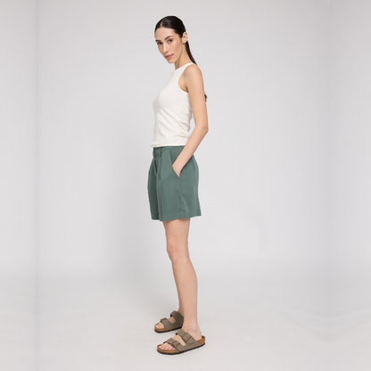 MAZINE || PLEATED VISCOSE SHORTS BOTTLE