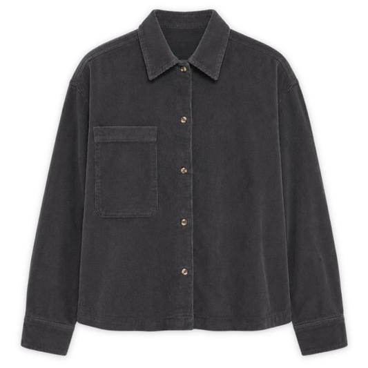 MAZINE || POCKET CORDUROY SHIRT WOMEN ORGANIC COTTON ANTHRA