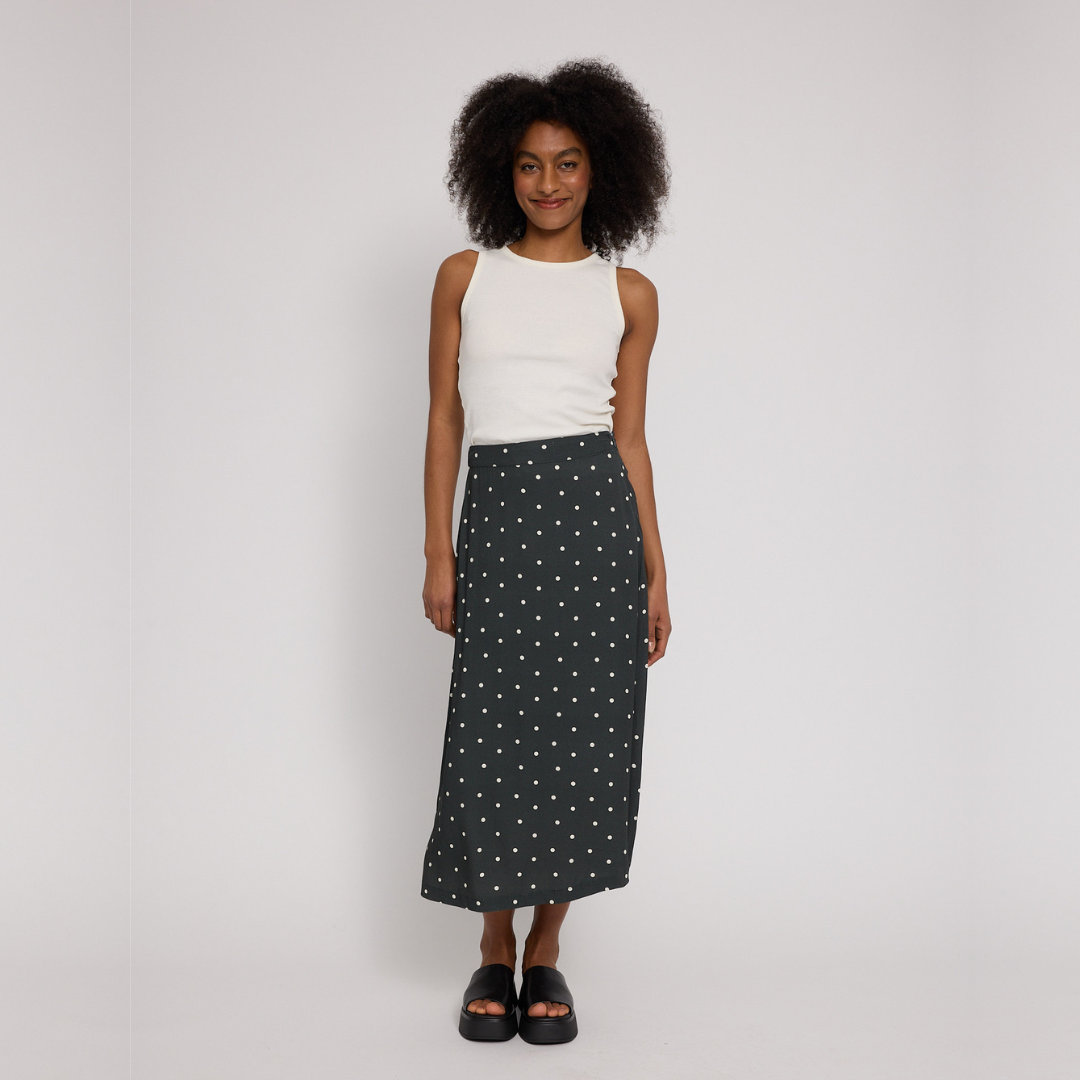 MAZINE || PRINTED VISCOSE MIDI SKIRT BOTTLE/PRINTED