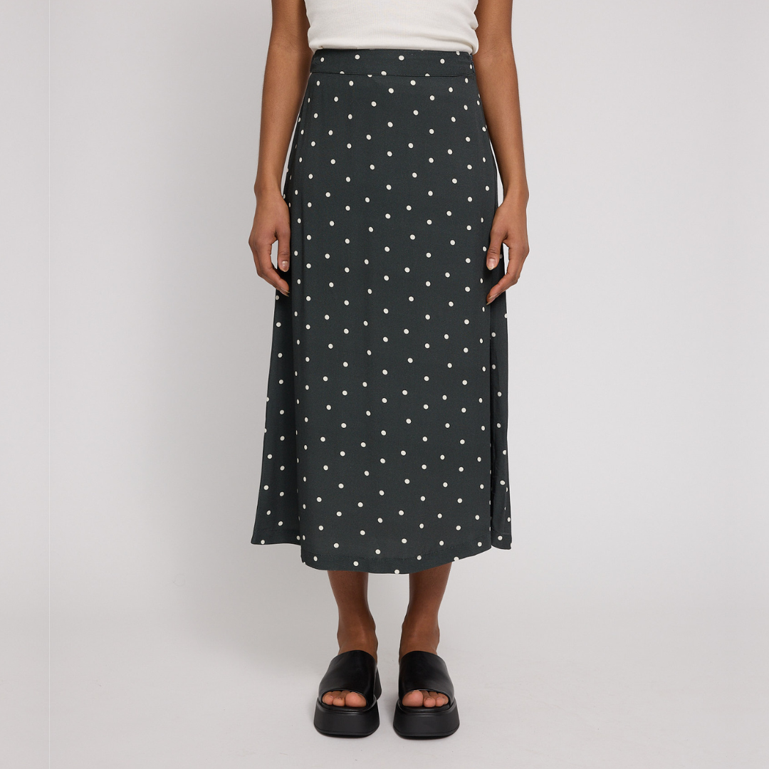 MAZINE || PRINTED VISCOSE MIDI SKIRT BOTTLE/PRINTED
