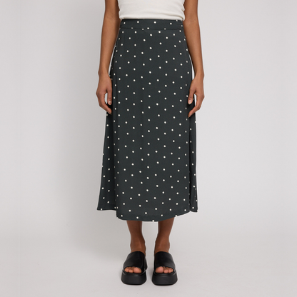MAZINE || PRINTED VISCOSE MIDI SKIRT BOTTLE/PRINTED