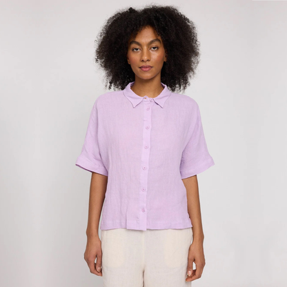 MAZINE || SHORT SLEEVE SHIRT BRIGHT LAVENDER DAMEN