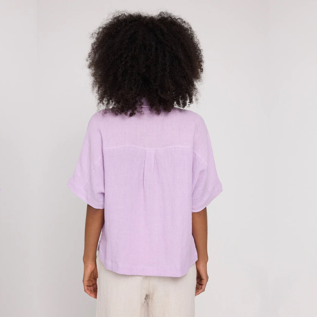 MAZINE || SHORT SLEEVE SHIRT BRIGHT LAVENDER DAMEN