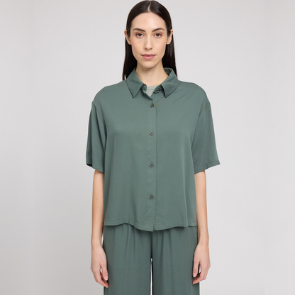 MAZINE || WOMANS SHORT SLEEVE VISCOSE SHIRT BOTTLE