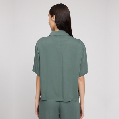 MAZINE || WOMANS SHORT SLEEVE VISCOSE SHIRT BOTTLE