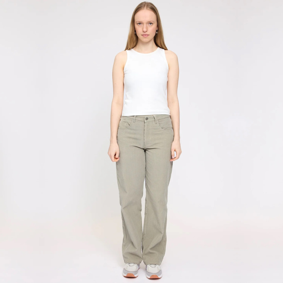 MAZINE || WIDE LEG CORDUROY PANTS light khaki