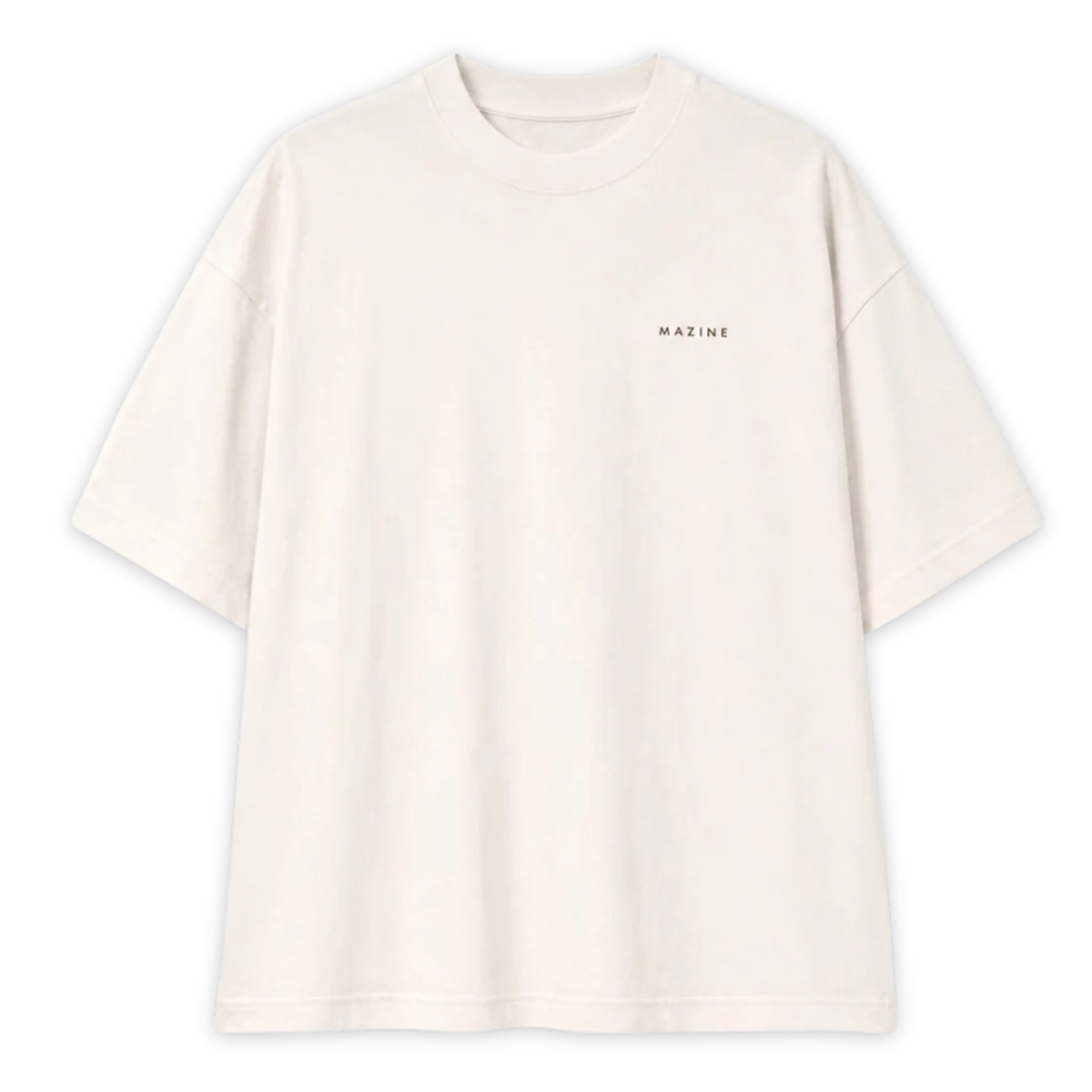 MAZINE || WOMEN BACK PRINT THEME T-SHIRT OFFWHITE/COFFEE