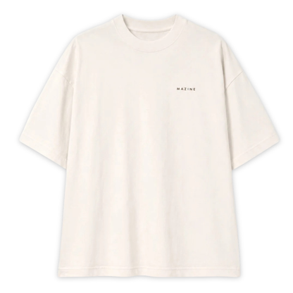 MAZINE || WOMEN BACK PRINT THEME T-SHIRT OFFWHITE/COFFEE