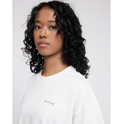 MAZINE || WOMEN BACK PRINT THEME T-SHIRT OFFWHITE/COFFEE