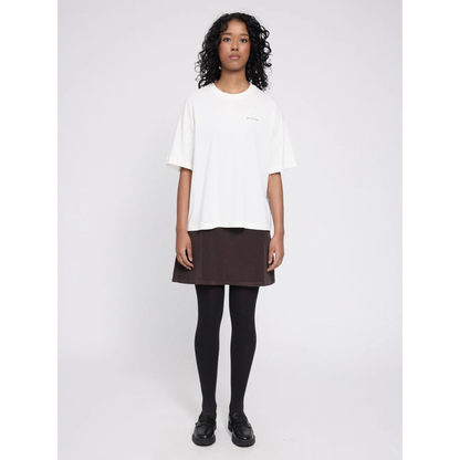 MAZINE || WOMEN BACK PRINT THEME T-SHIRT OFFWHITE/COFFEE
