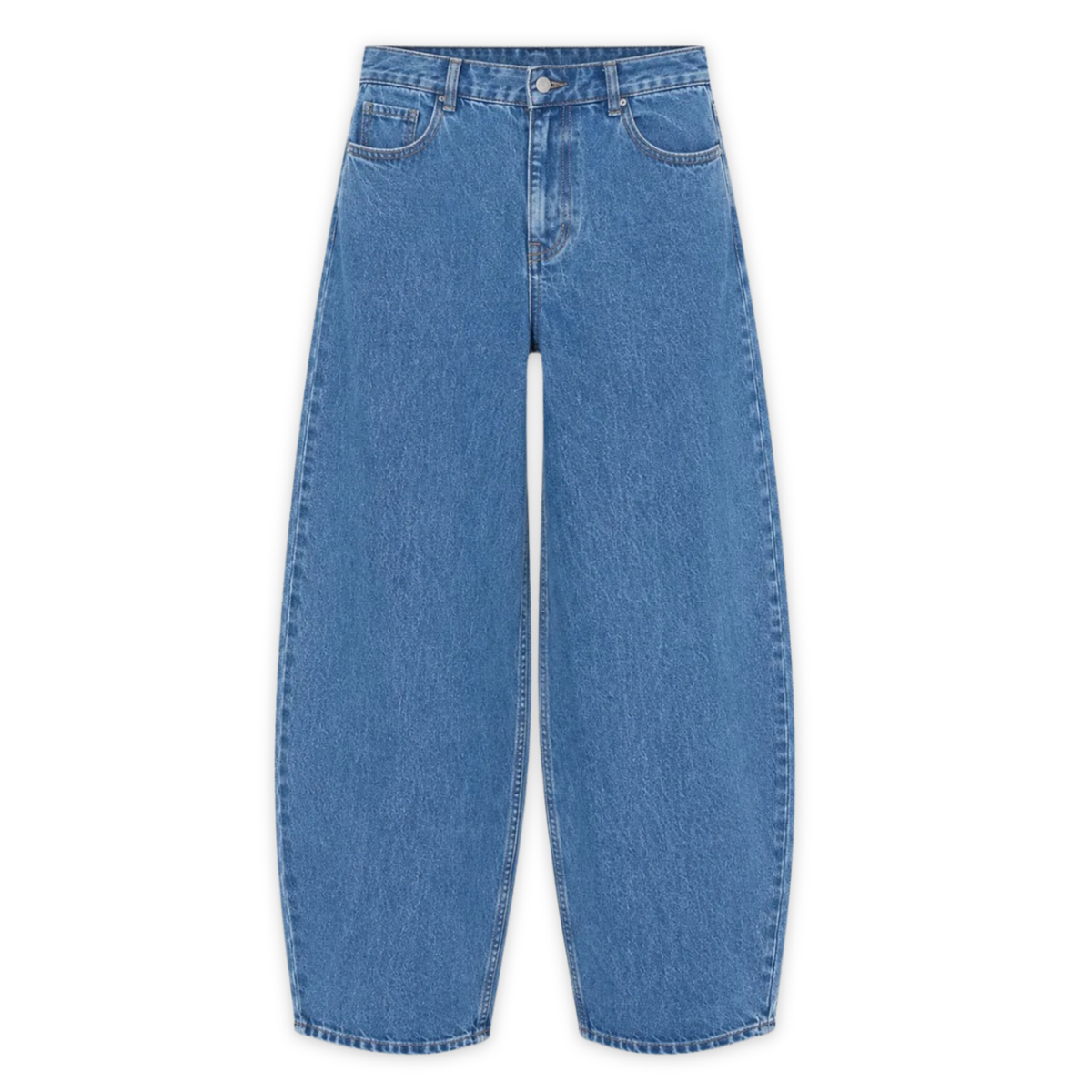 MAZINE || WOMEN BARREL LEG DENIM PANTS MID BLUE