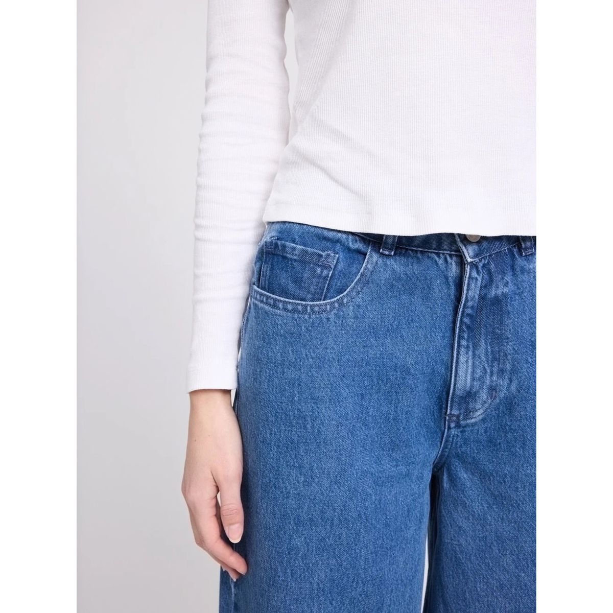 MAZINE || WOMEN BARREL LEG DENIM PANTS MID BLUE