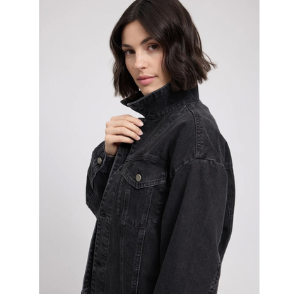MAZINE || WOMEN DENIM JACKET DARK GREY