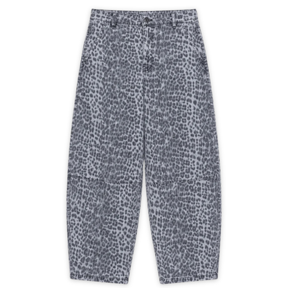 MAZINE || WOMEN PRINTED BARREL LEG DENIM PANTS