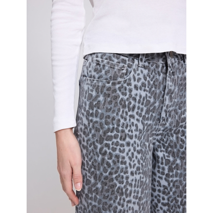 MAZINE || WOMEN PRINTED BARREL LEG DENIM PANTS