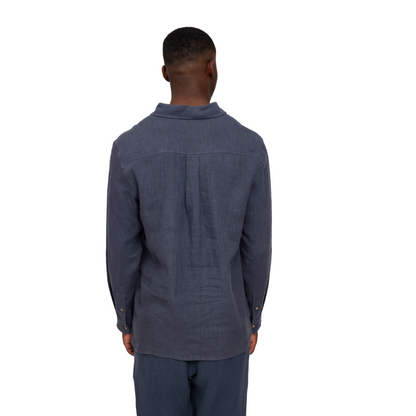 MAZINE || CLASSIC LINEN SHIRT INK BLUE