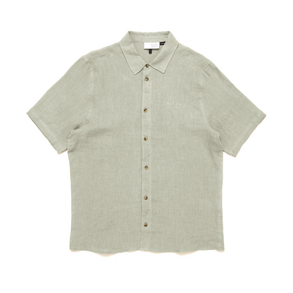 MAZINE || SHORTSLEEVE LINEN SHIRT SEAGRASS