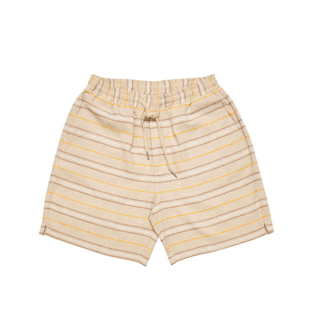 MAZINE || STRIPED LINEN MIX - RESORT SHIRT MOON MULTICOLOR