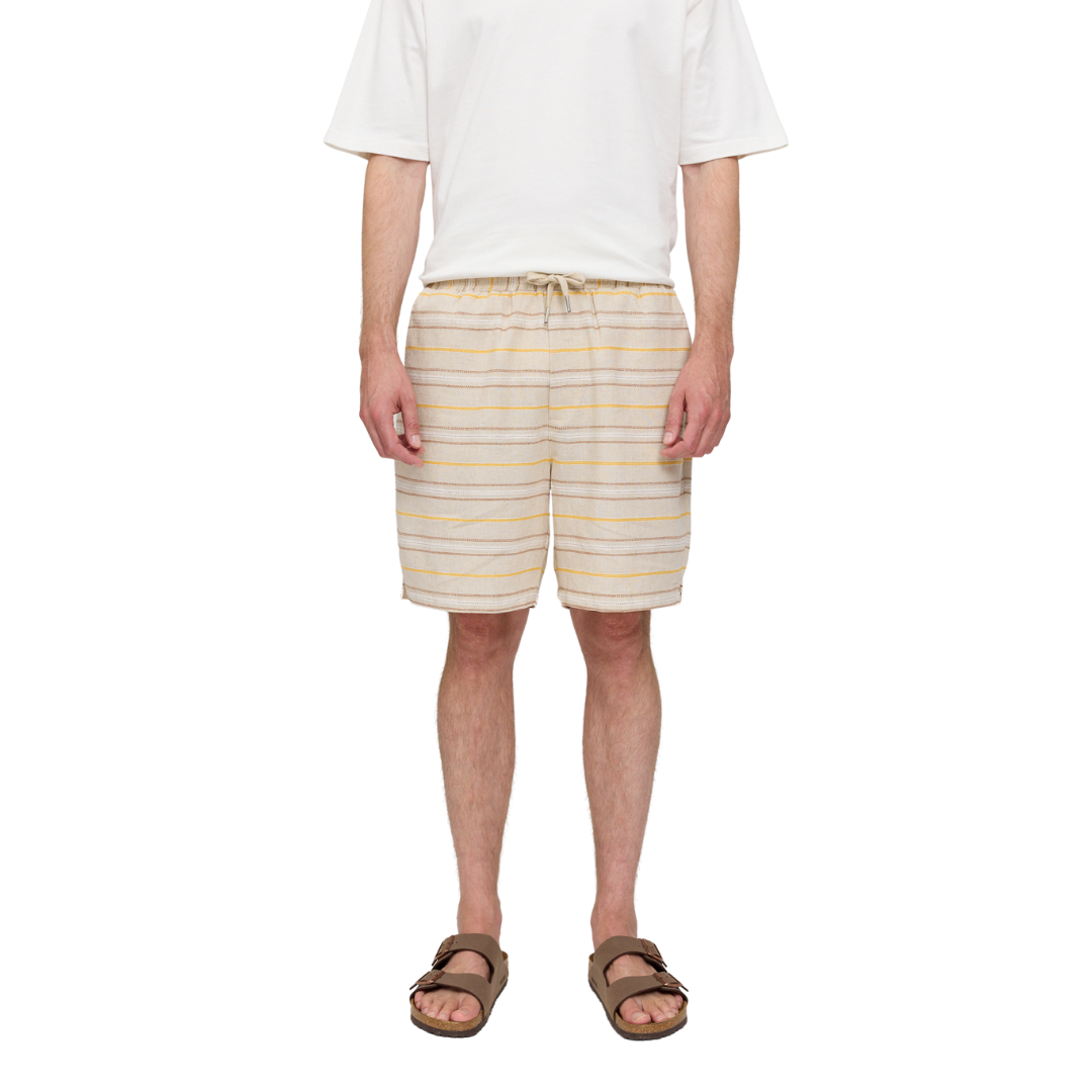 MAZINE || STRIPED LINEN MIX - RESORT SHIRT MOON MULTICOLOR