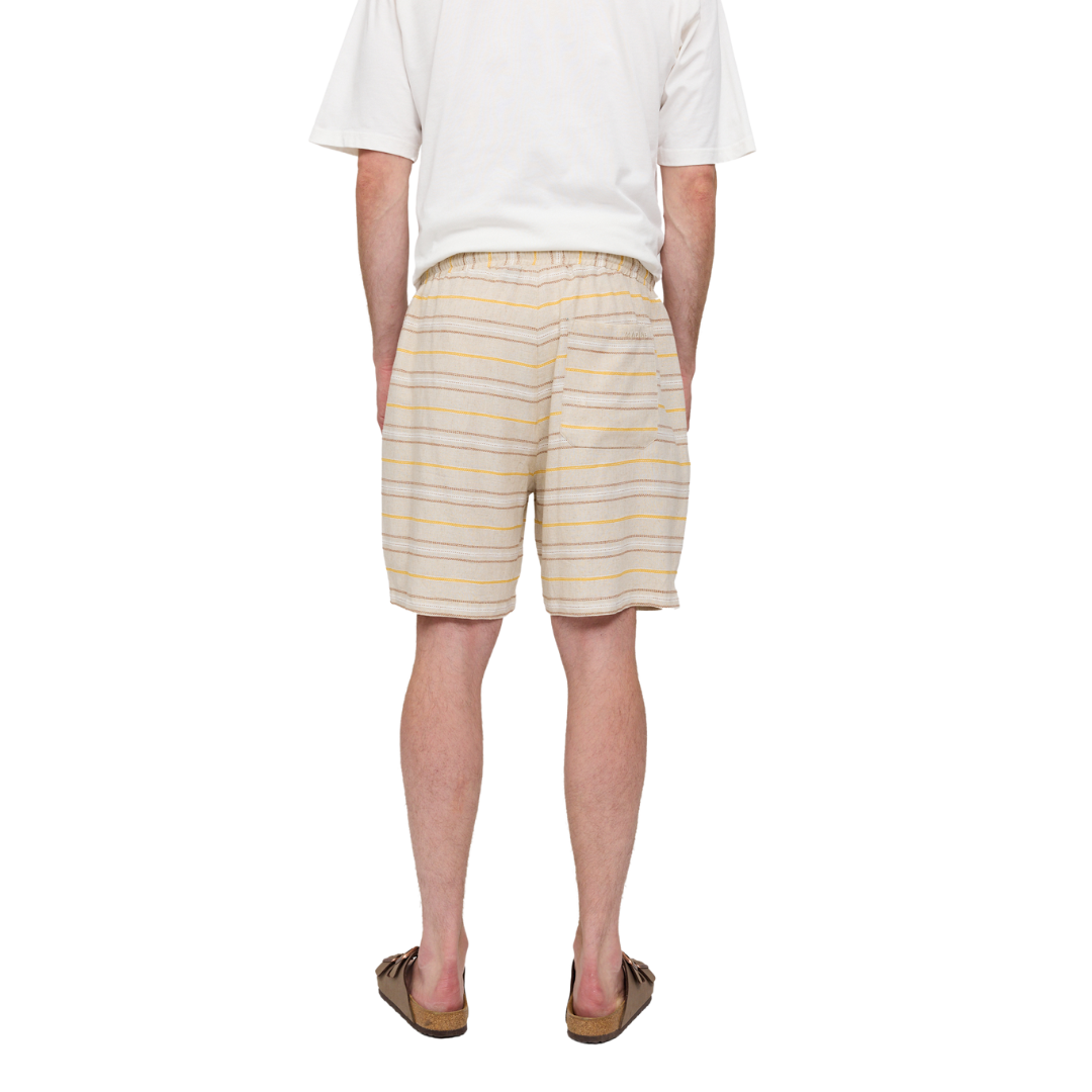 MAZINE || STRIPED LINEN MIX - RESORT SHIRT MOON MULTICOLOR