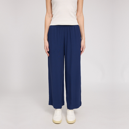 MAZINE || WIDE LEG VISCOSE PANT INDIGO
