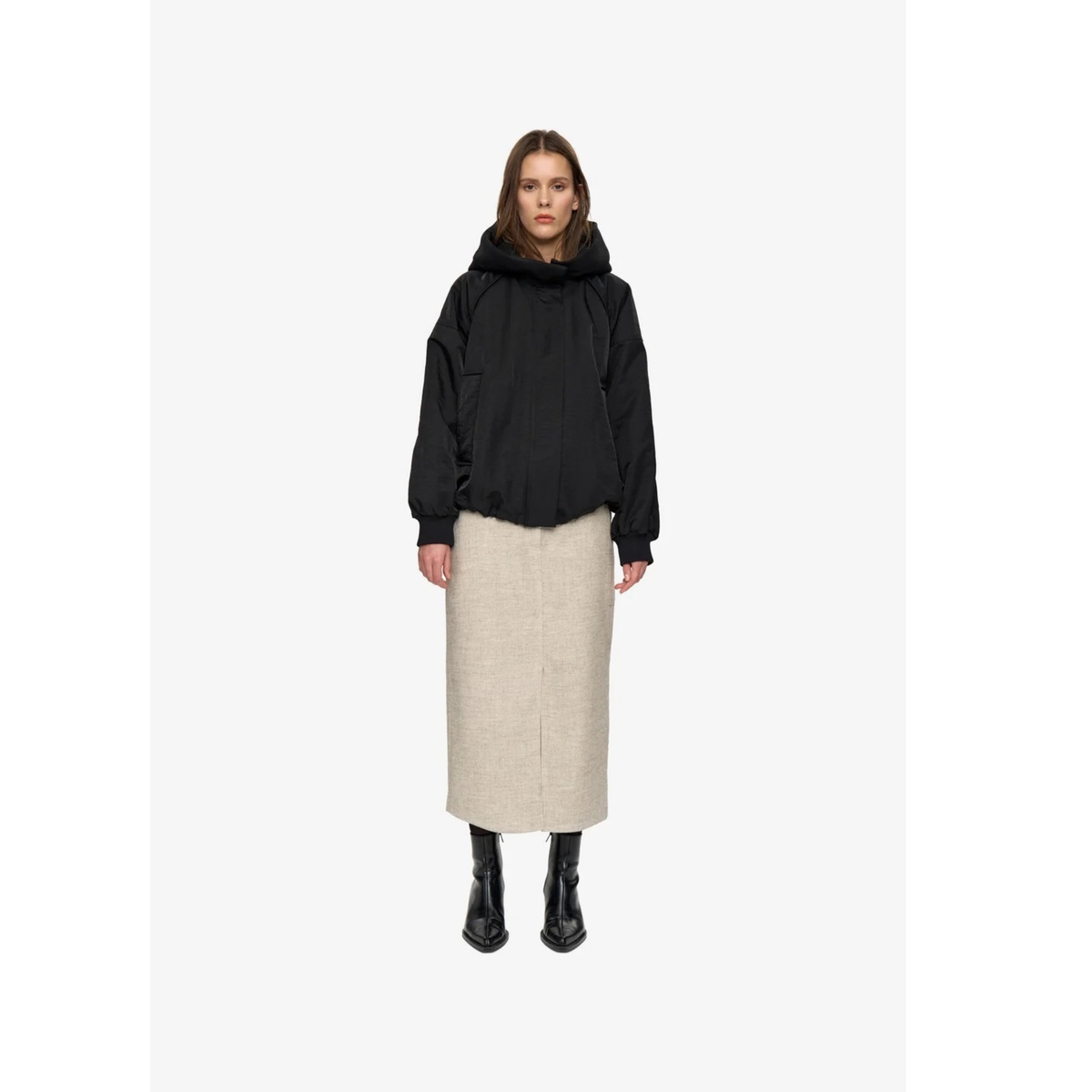 MINIMUM || PLUM BOMBER JACKET BLACK WOMAN