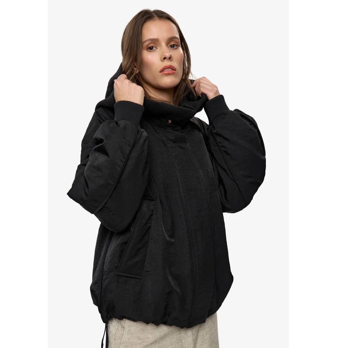 MINIMUM || PLUM BOMBER JACKET BLACK WOMAN