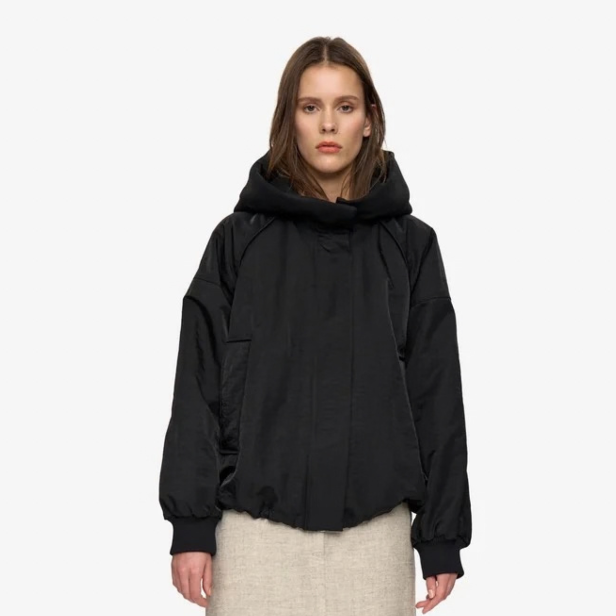 MINIMUM || PLUM BOMBER JACKET BLACK WOMAN