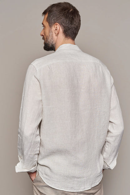 ABOUT COMPANIONS || NATHAN SHIRT PURE LINEN STRIPED SAND