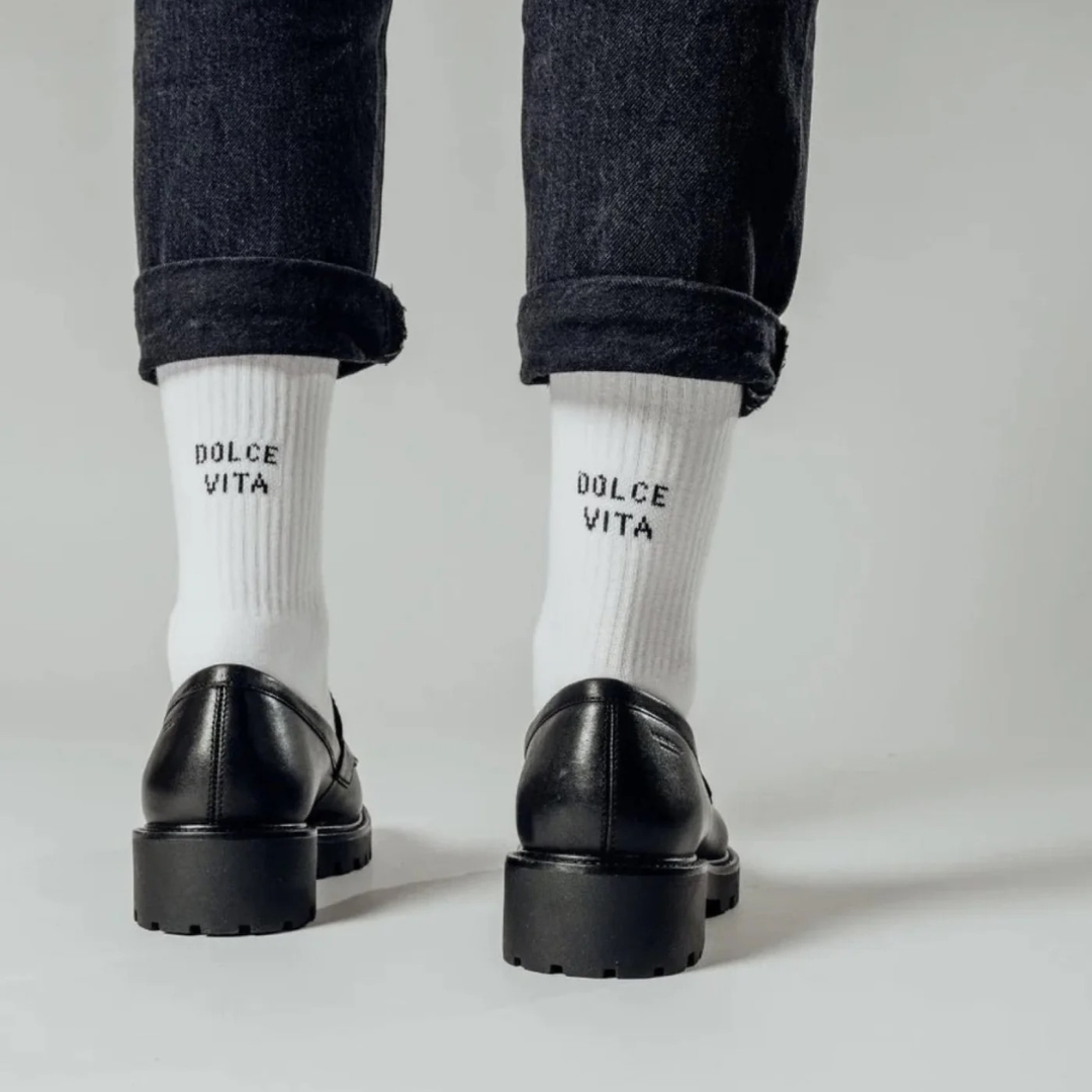NBDC || DOLCE VITA SOCKEN WHITE BLACK
