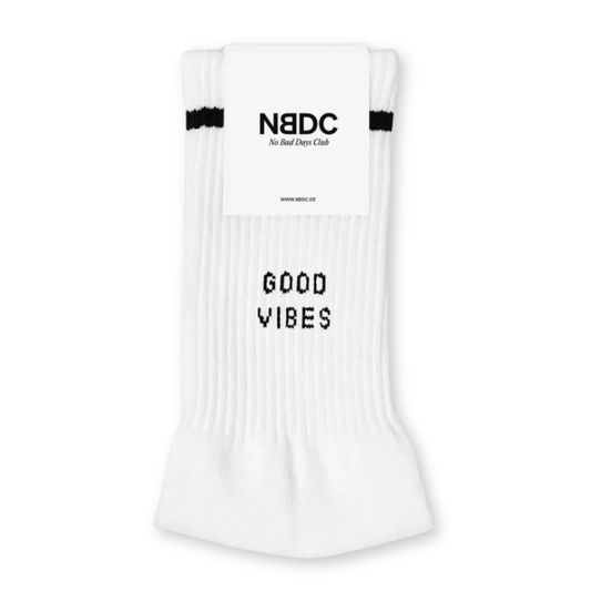NBDC || GOOD VIBES SOCKEN WHITE BLACK