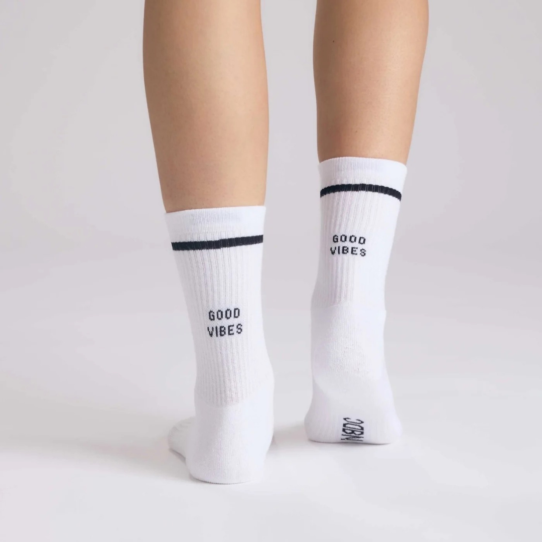 NBDC || GOOD VIBES SOCKEN WHITE BLACK