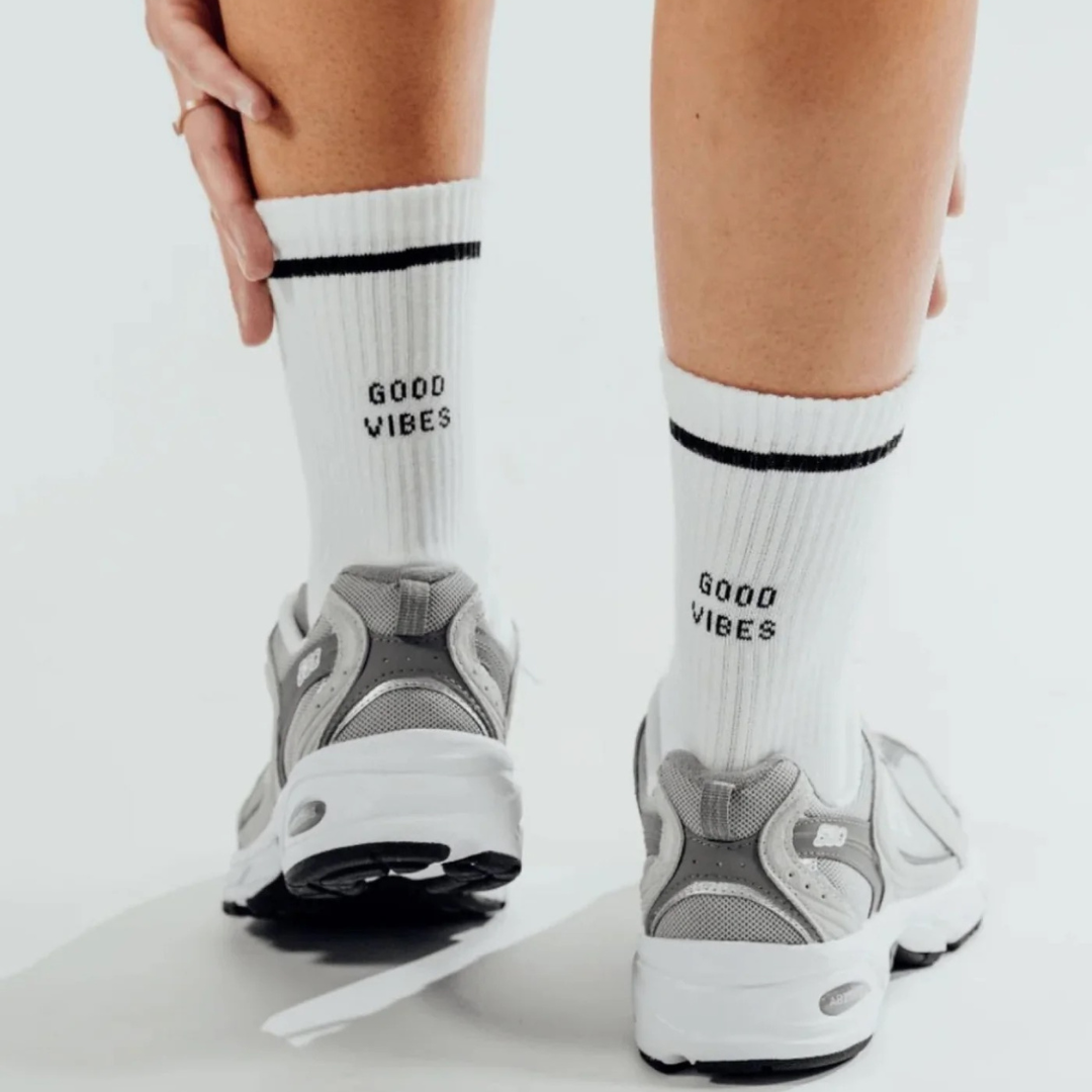 NBDC || GOOD VIBES SOCKEN WHITE BLACK