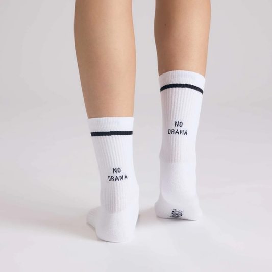 NBDC || NO DRAMA SOCKEN WHITE BLACK