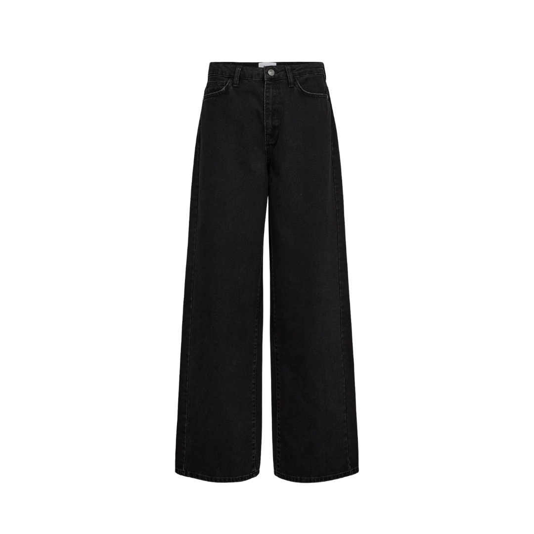 NÜMPH || NUBROOKLYN HIGH RISE WIDE JEANS BLACK DENIM