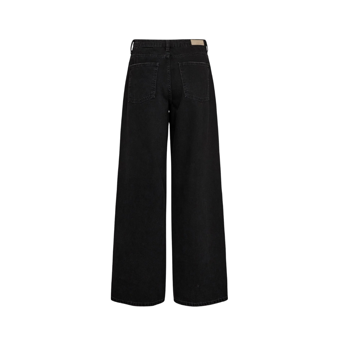 NÜMPH || NUBROOKLYN HIGH RISE WIDE JEANS BLACK DENIM