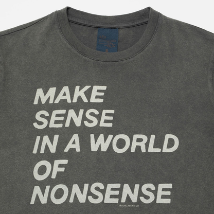 NUDIE JEANS || JONI T-SHIRT MAKE SENSE ANTRACITE WOMAN