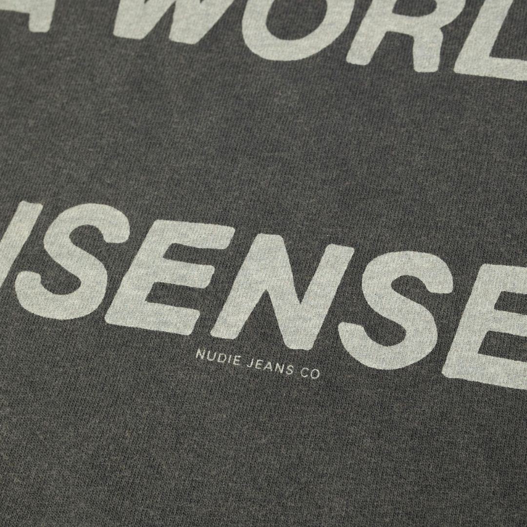 NUDIE JEANS || JONI T-SHIRT MAKE SENSE ANTRACITE WOMAN