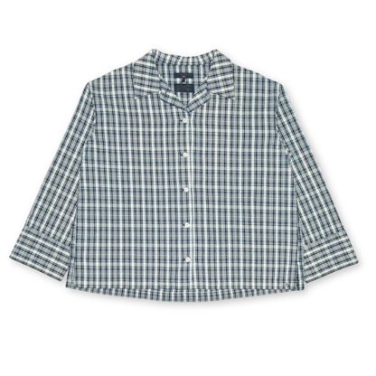 NUDIE JEANS || JUTTA SHIRT INDIGO SEERSUCKER BLUE/OFFWH WOMAN