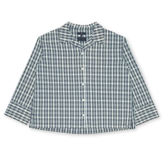 NUDIE JEANS || JUTTA SHIRT INDIGO SEERSUCKER BLUE/OFFWH WOMAN