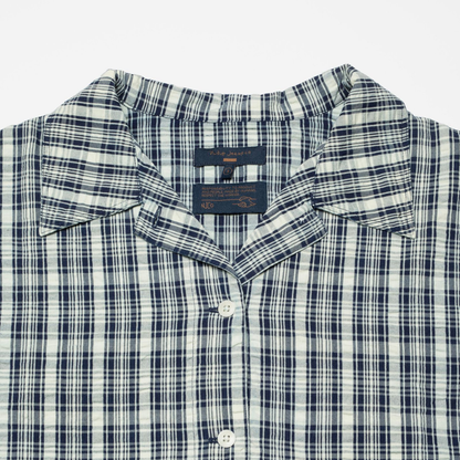 NUDIE JEANS || JUTTA SHIRT INDIGO SEERSUCKER BLUE/OFFWH WOMAN