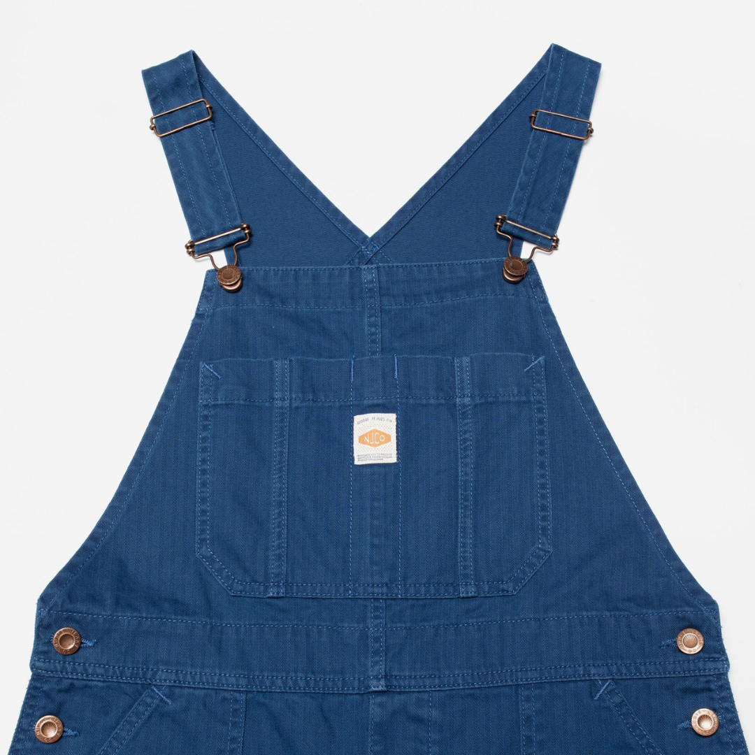 NUDIE JEANS || KLARA DUNGAREES HERRINGBONE BLUE